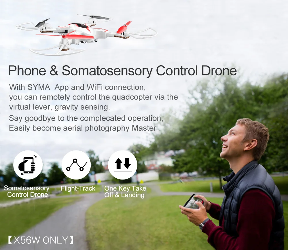 SYMA X56W Радиоуправляемый Дрон с камерой Wifi в режиме реального времени складной Квадрокоптер вертолет с ДУ дроны самолет безголовые игрушки для детей