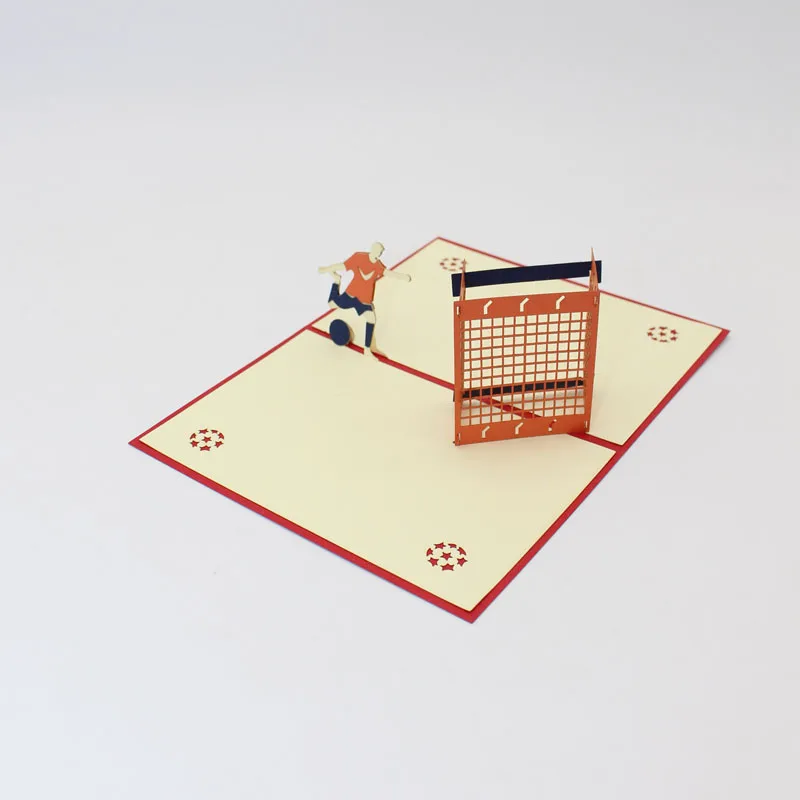 3D ручной работы игры в футбол бумажные приглашения поздравительные карты с