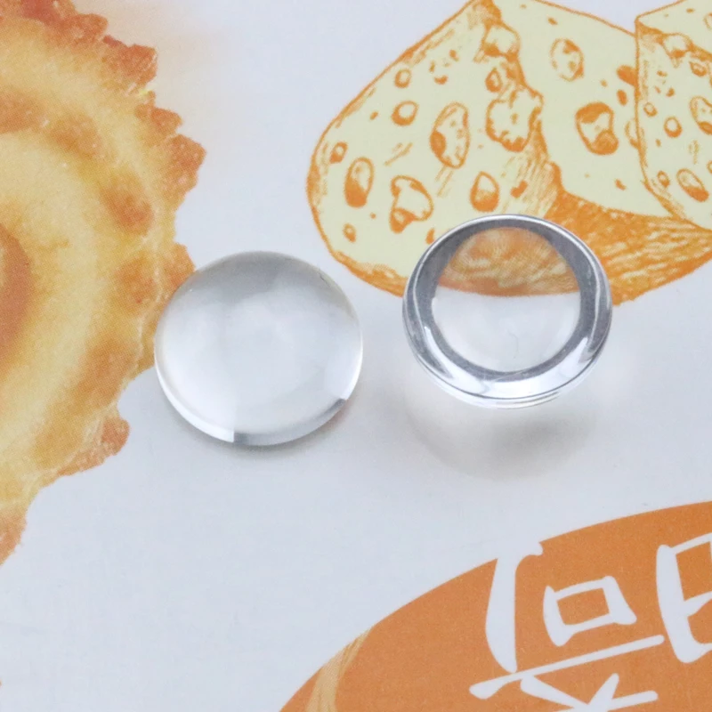 Стеклянные купольные кабошоны для магнита на холодильник 50 шт. 12 мм прозрачные