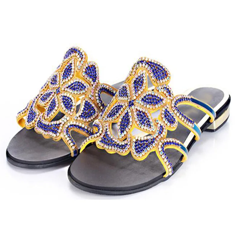Женские летние шлепанцы на плоской подошве с цветами большие размеры 42 43|fashion