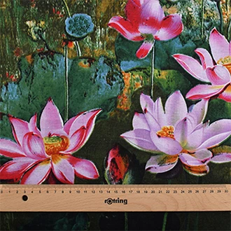 Chainho, серия Lotus, хлопковая льняная ткань с принтом для самостоятельного шитья и шитья дивана, скатерти, занавески, сумки, подушки материал, 50x150 - Цвет: A 1 piece 50x145