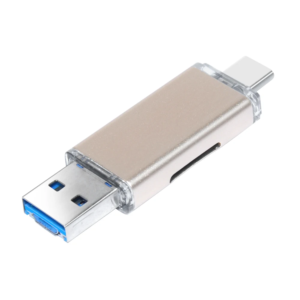 Deepfox портативный мини-дизайн 3 в 1 кардридер usb type C Micro USB 2,0 TF Micro SD OTG кардридер для телефона Android