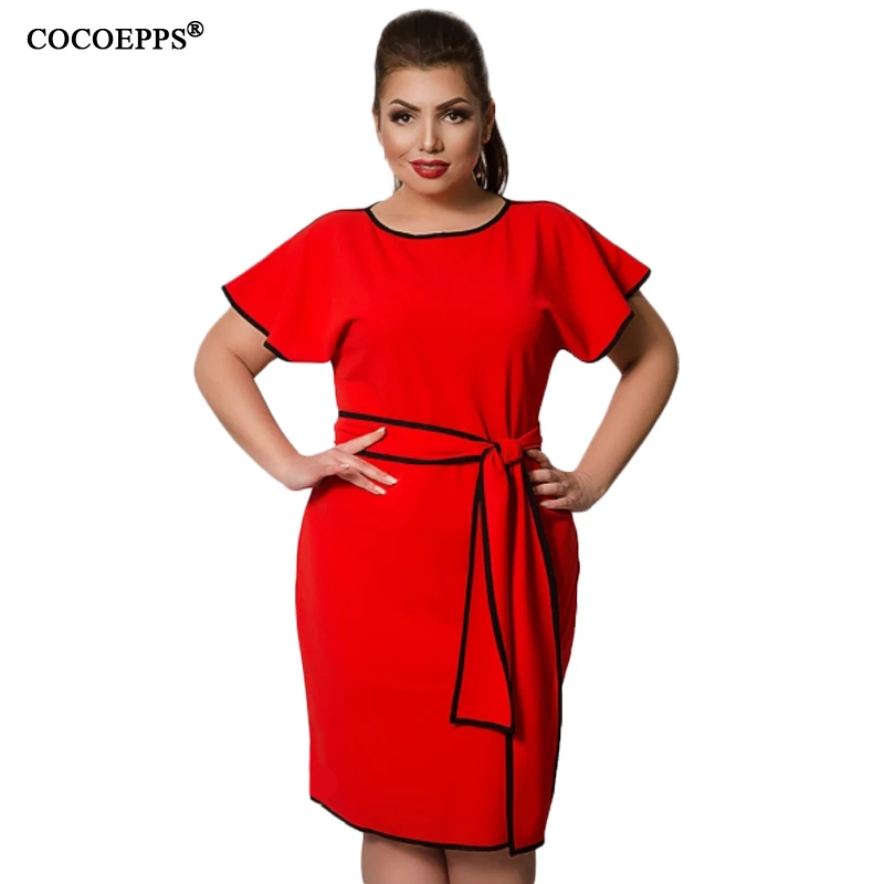 Женское платье с оборками на рукавах большие размеры|vestidos plus|sleeve dressdress summer |