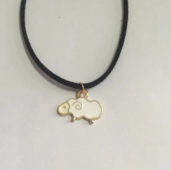 Женские бархатные ожерелья na236 в стиле панк из черной кожи белые и синие овечьей