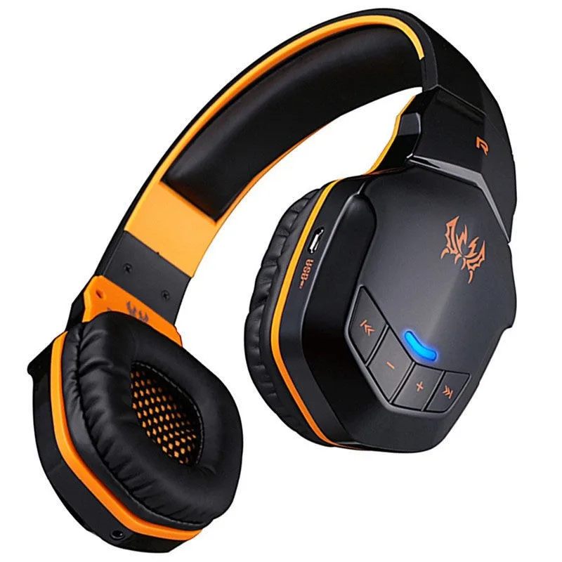 KOTION EACH B3505 Беспроводные Bluetooth 4,1 Стерео Игровые наушники гарнитура регулятор громкости микрофон HiFi музыкальные гарнитуры игры - Цвет: Orange