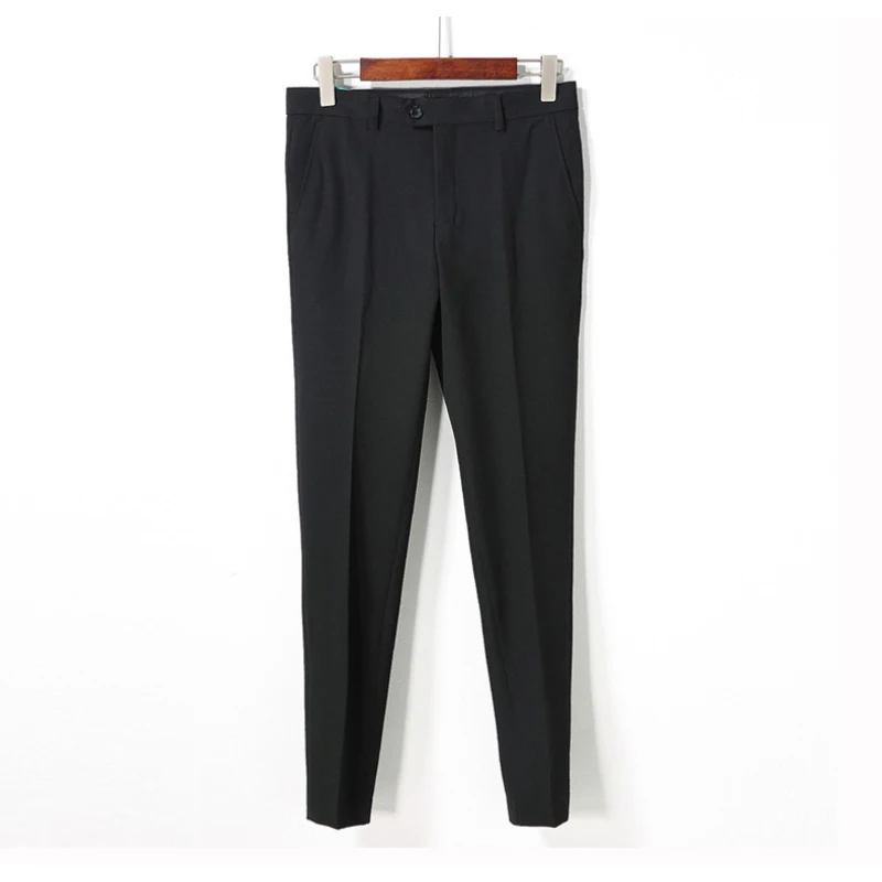N& B брюки мужские формальные Бизнес Офис Slim Fit Брюки Для мужчин ботильоны-Длина брюки мужской классический черный костюм брюки SR42 - Цвет: SR42 Black Pants
