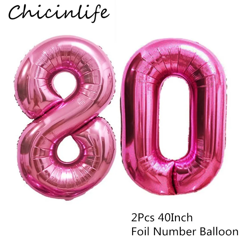 Chicinlife 2 шт. Rosegold 40 дюймов 30/40/50/60/70/80/90 воздушные шары из фольги в виде цифр для