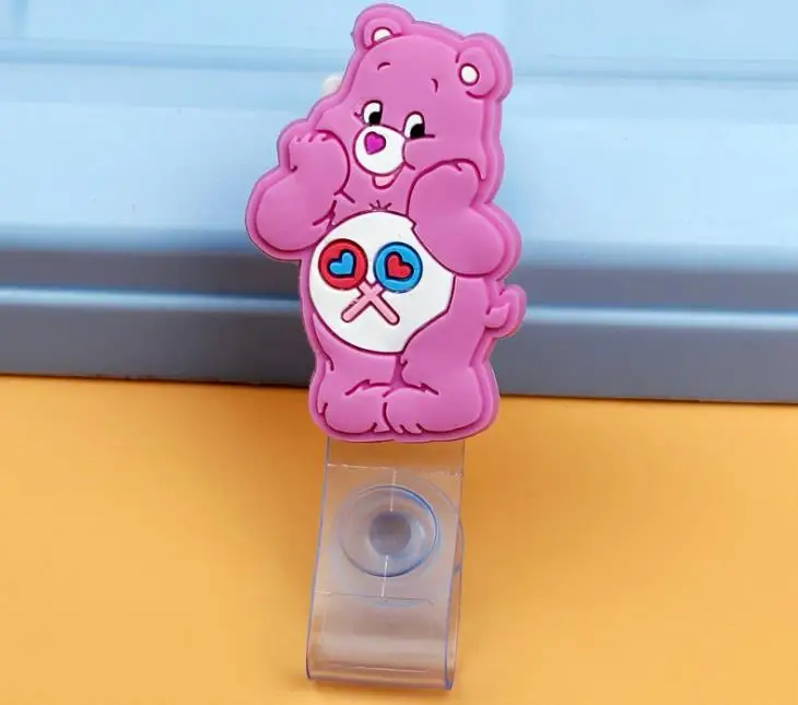 6 1 шт. Kawaii красочные сердце медведи животные Trasparent выдвижной значок катушка Студенческая ID Имя карты держатель значка зажимы канцелярские принадлежности - Цвет: 6