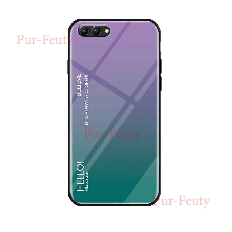 style 06 Чехол для huawei honor View 10 BKL L09, модный, твердый, закаленное стекло, роскошная, градиентная, защитная задняя крышка для huawei honor v10 v9 - Цвет: style 06