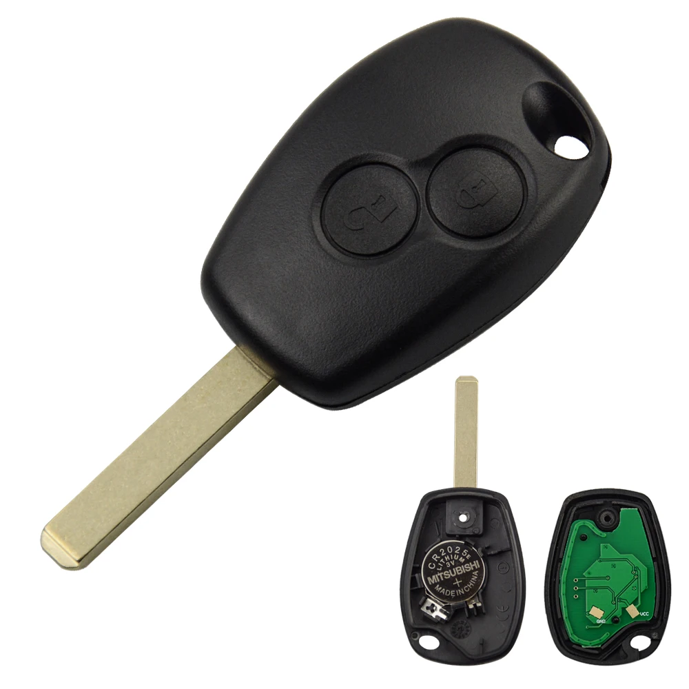 Okeytech 2 кнопки дистанционного ключа автомобиля для Renault Duster модус Клио 3 Twingo DACIA Logan Sandero с 433 МГц PCF7947 ID46 чип