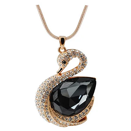 Новинка 2017 года сна Лебедь ожерелье высокое качество длинный свитер кристалл