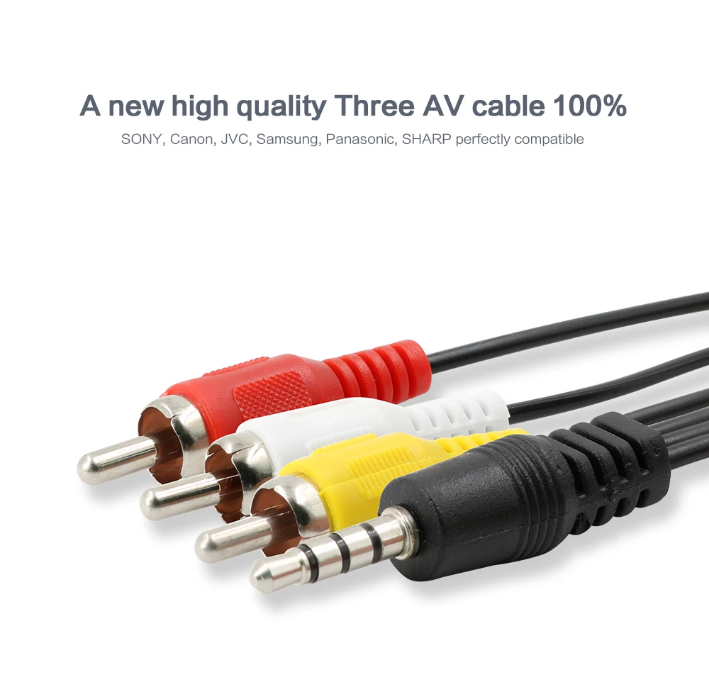 Оранжевый Pi 70 см/2 фута 3,5 мм разъем для 3 RCA штекер адаптер аудио конвертер видео av-кабель
