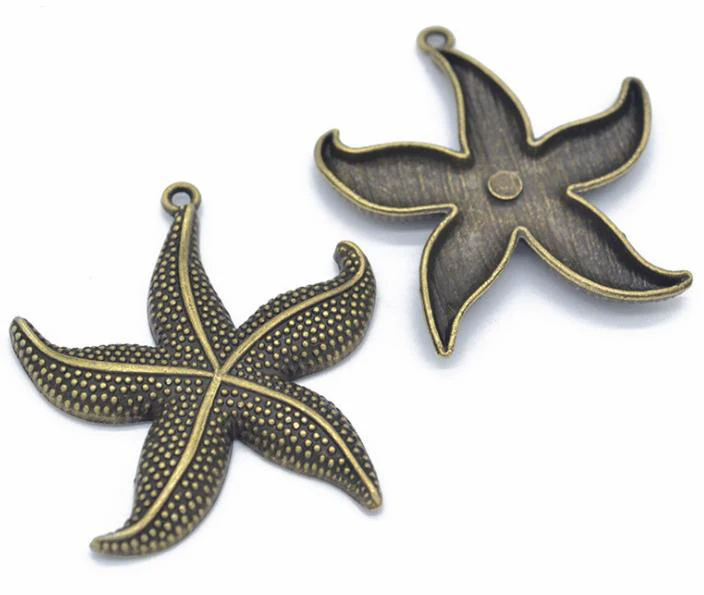 Морская звезда 5 шт бронзовый цвет огромная шарм подвески 49 мм DIY аксессуары для