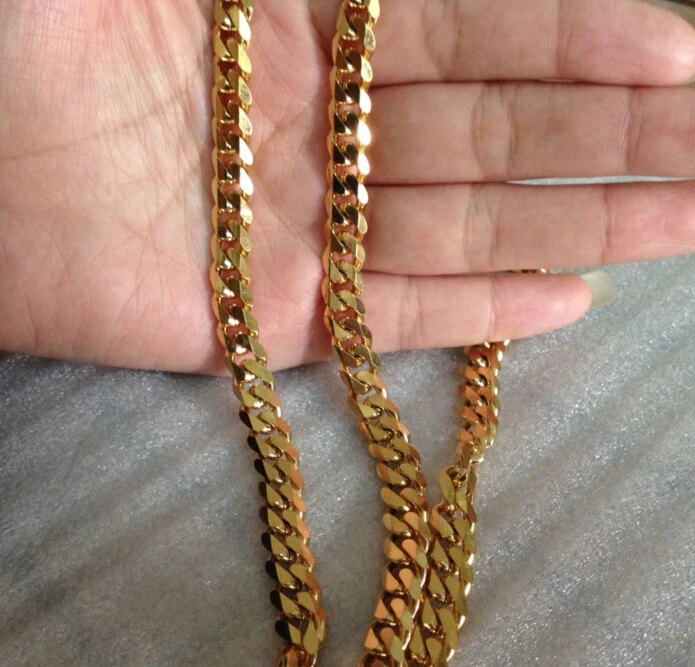 Мужское ожерелье из нержавеющей стали размер 5/8 мм на выбор Золотая цепь 8-36