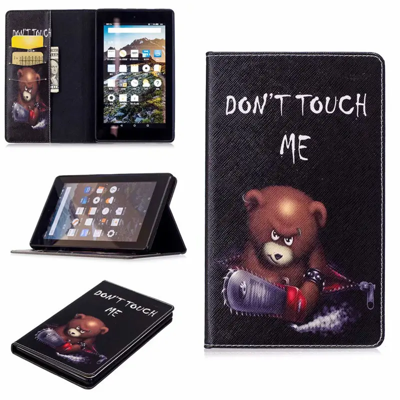 Чехол для Amazon Kindle Fire 7 Чехол 5-го 7-го поколения чехол Модный узор из искусственной кожи силиконовый чехол с подставкой