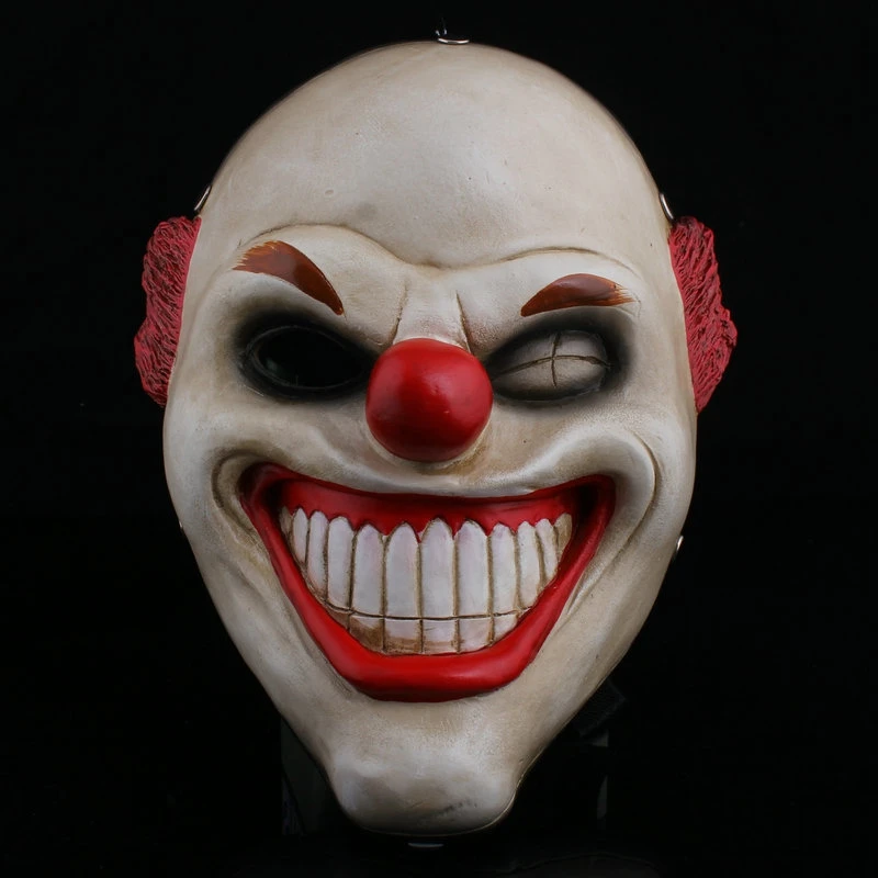 Halloween Payday2 Collector's edition game harvest day 2 red nose clown resin mask male cospla man show | Дом и сад