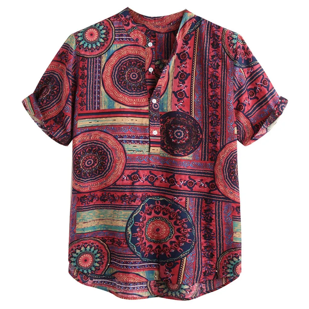 Мужская хлопковая льняная рубашка с коротким рукавом Camicia da uomo caldo новинка