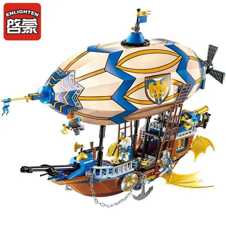 Просветите 2316 Building Block войны of Glory замок рыцарей Щепка Hawk шар корабль 5 фигурок 669