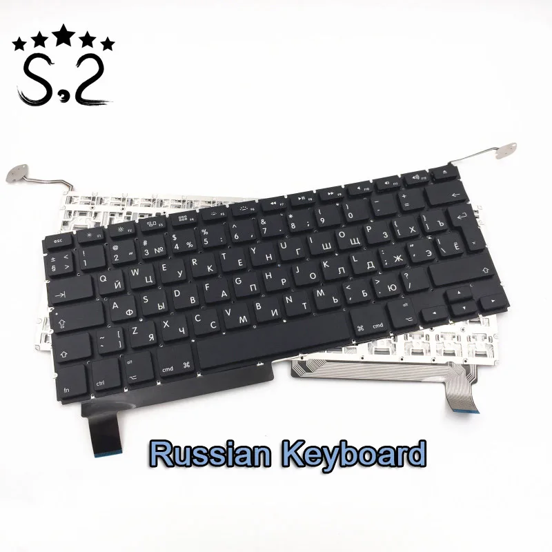Новинка A1286 Франция/немецкий/Италия/русский/Испания/Великобритания/США клавиатура для Macbook Pro 13,3 дюймов A1286 клавиатура 2009-2012 год