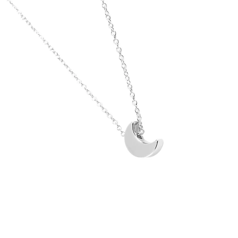 Yiustar Новая мода Цепочки и ожерелья Женские Простые полумесяц Кулон плотная Half Moon