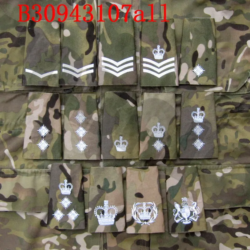 

Patch British Army Embroidery Multicam MTP White Rank Slides Morale Military Tactics