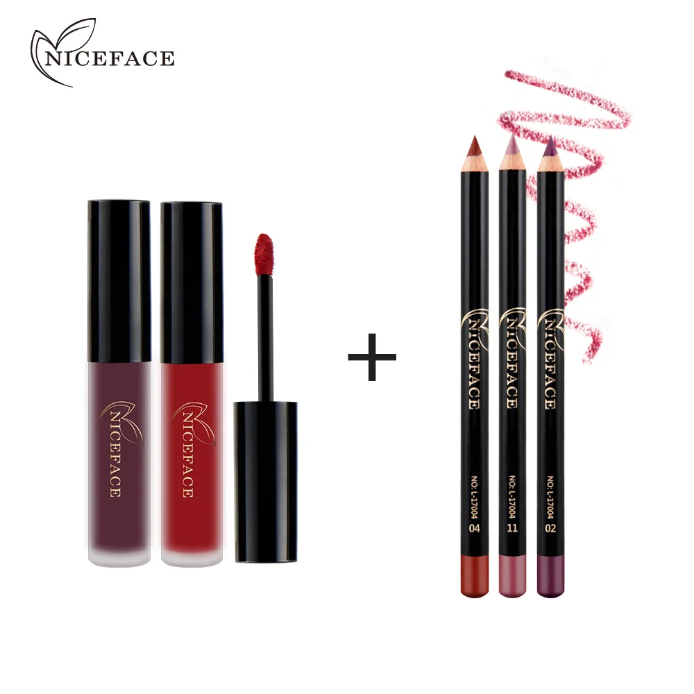 Niceface 24 шт./компл. матовый стойкий блеск для губ цвета водонепроницаемый текстура