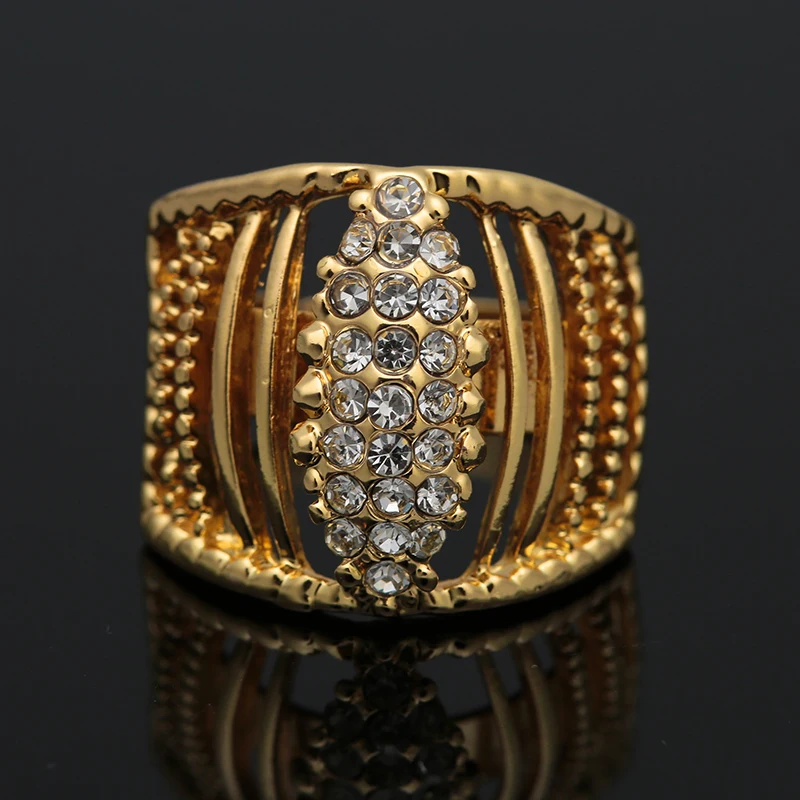 Fani нигерийский Свадебный комплект ювелирных изделий с кристаллами женские