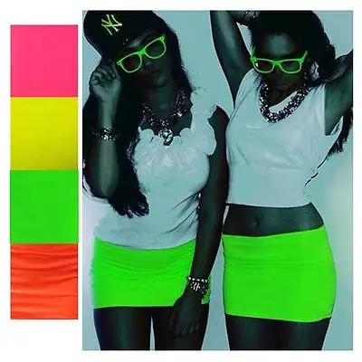 Женская сексуальная тонкая стрейчевая облегающая короткая юбка ярких цветов