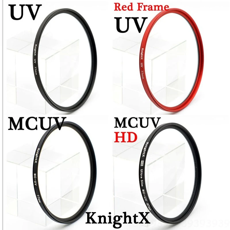 Фильтр KnightX UV MCUV HD для sony nikon canon dslr аксессуары объектива камеры fotografie objectif p500 49 52 55