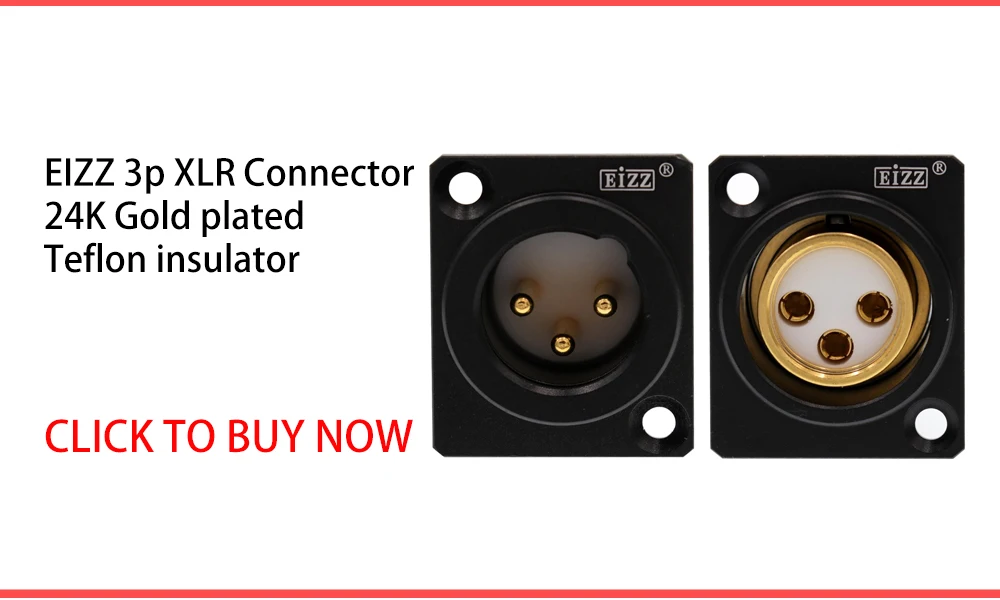 Выборг 99.998% Чистая медь 3PIN Мужской Женский XLR разъем Jack Hifi аудио микрофонный кабель адаптер баланса 24K покрытие золотом и родием