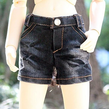 black BJD короткие штаны,, джинсы, брюки, наряды, синий, черный цвет, для женщин 1/3, SD, 60 см, 24 дюйма, 1/4, 17 дюймов, высокая кукла BJD, MSD, DK, DZ, AOD, DD, кукла - Цвет: black