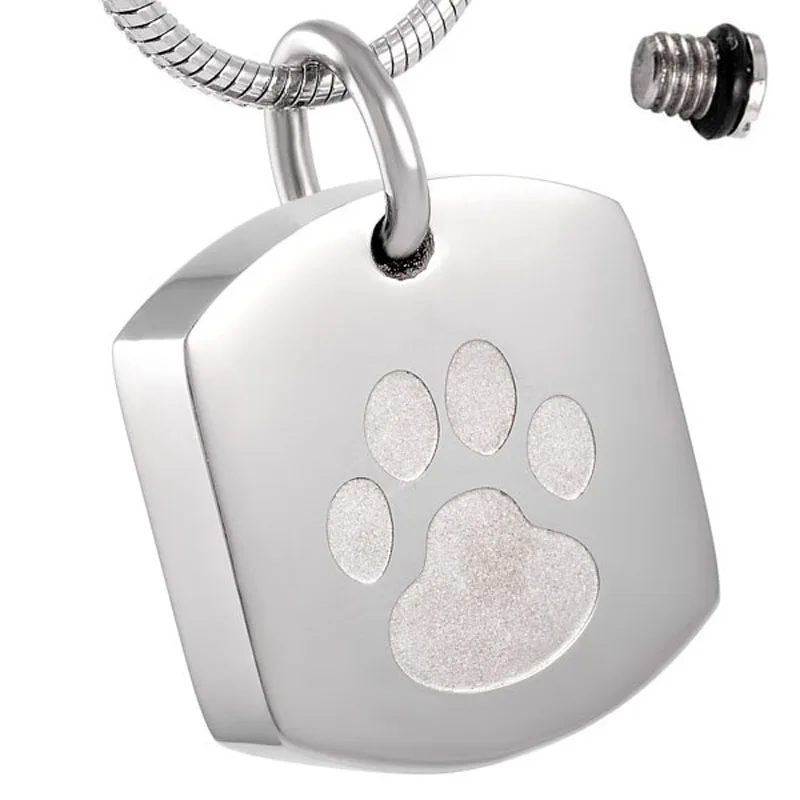 IJD8003 Mini collar de Etiqueta de perro de cremación de acero inoxidable, colgante de medallón de cenizas de mascotas conmemorativas, cadena funeraria, joyería, collar de urna