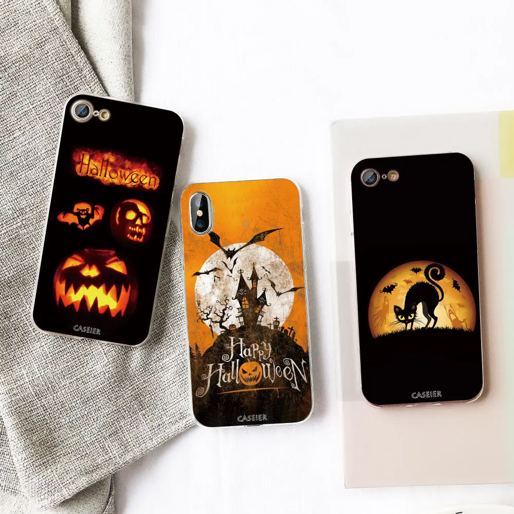 Чехол CASEIER Hollaween для iPhone 6 6s 7 8 Plus роскошный мягкий черный чехол XR X XS Max чехлы из ТПУ