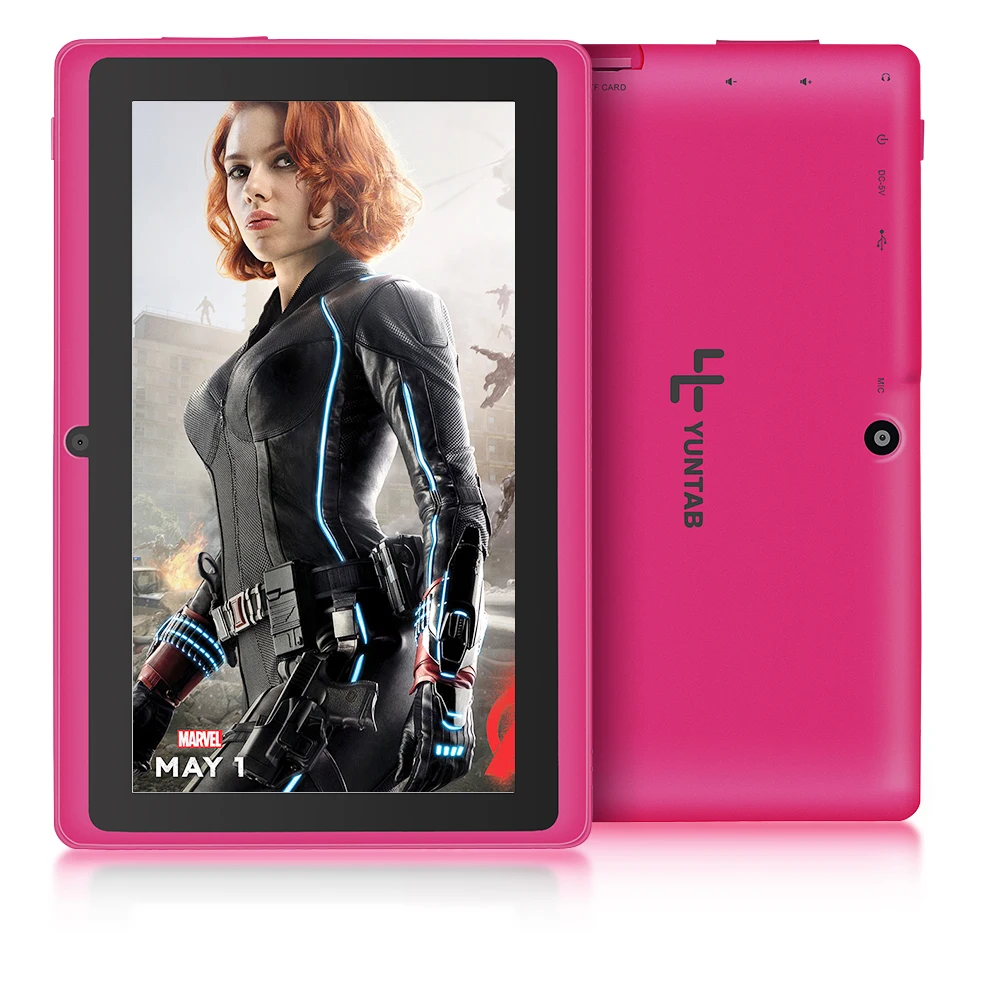 Yuntab " Q88 планшет Allwinner A33 четырехъядерный Android 4,4 8 Гб Двойная камера wifi Google APP Play 5 цветов с Bluetooth