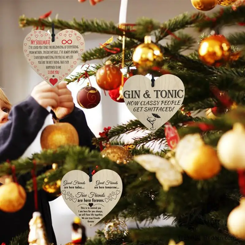 1 шт. деревянных висит подарок подвеска деревянное сердце Семья Дружба Любовь