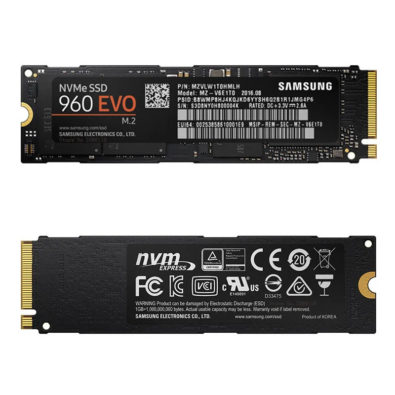 Samsung 960 EVO внутренний SSD 1 ТБ 2 250 ГБ 500 твердотельный жесткий диск NVMe PCIe 3 0x4