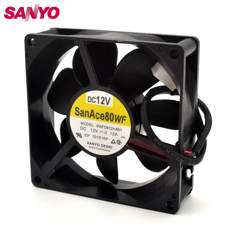 Оригинальный водонепроницаемый охлаждающий вентилятор Sanyo IIP68 8025 12 В 9WP0812H401 10