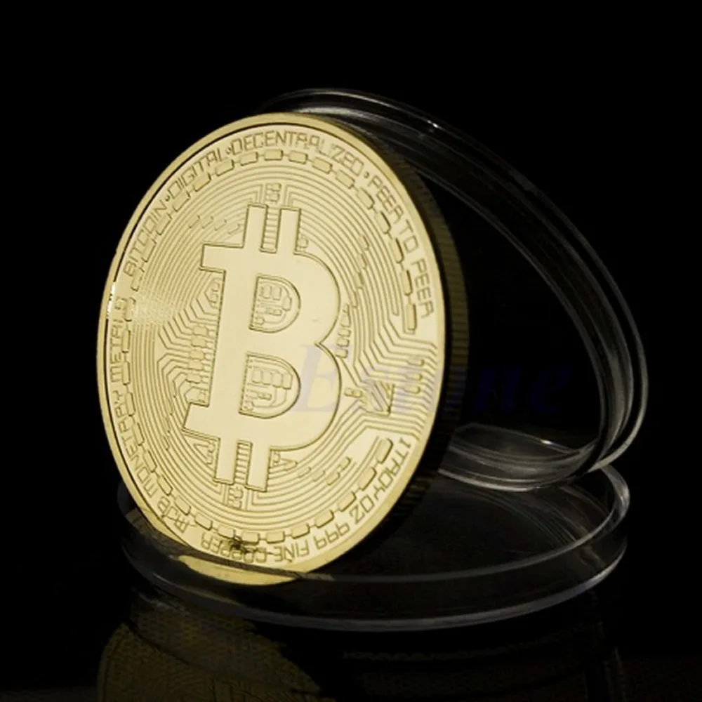 Биткоин с золотым покрытием 1 шт. коллекционный подарок арт коллекция монет btc