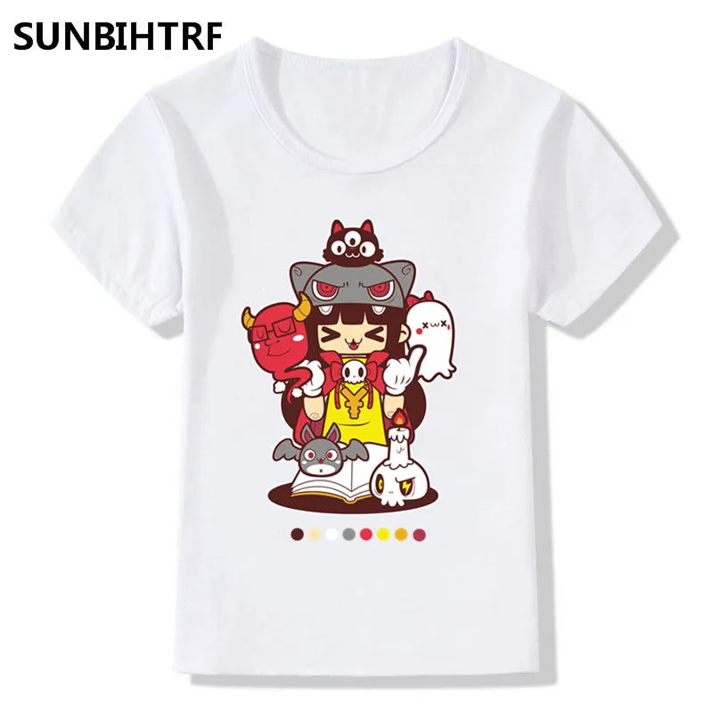 Мультфильм дьявол маленькая девочка Дизайн смешные футболки большой