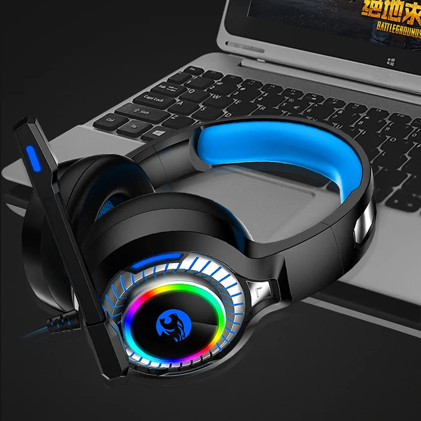 ASKMEER A60 PS4 гарнитура casque PC стерео бас Игровые наушники с микрофоном RGB светодиодная