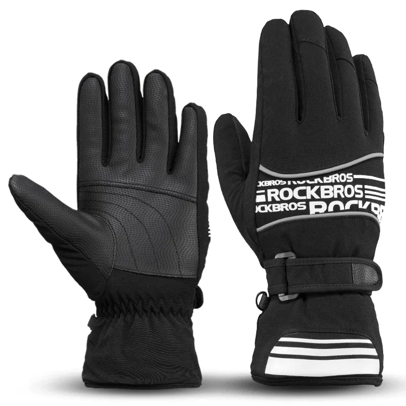 S132 Black ROCKBROS-40 градусов зимние велосипедные перчатки флисовые теплые водонепроницаемые ветрозащитные велосипедные перчатки для катания на коньках Пешие прогулки Снегоход Мотоцикл Рыбалка - Цвет: S132 Black