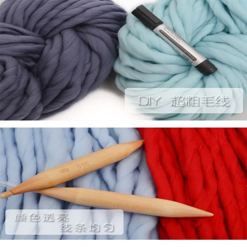 Модные DY ручной Вязание Одеяло Шапки очень толстом массивном Пряжа ровинг