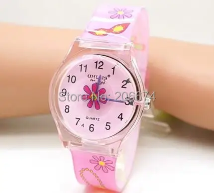 Часы женские водонепроницаемые маленькие аналоговые с красными цветами для