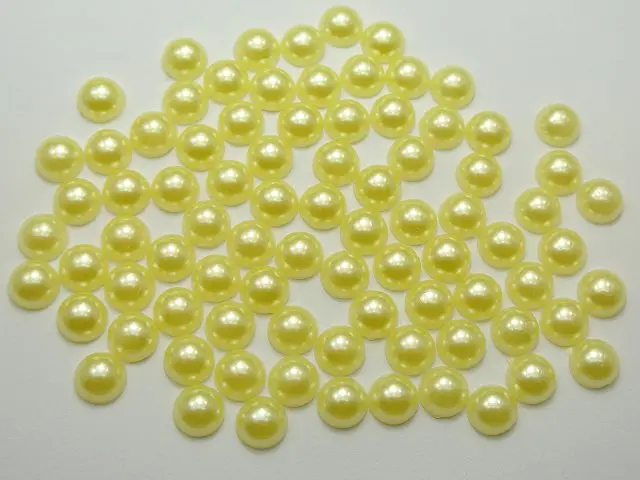 

1000 Mixed Colour Half Pearl Bead 8mm Flat Back Round Gems Scrapbook Craft