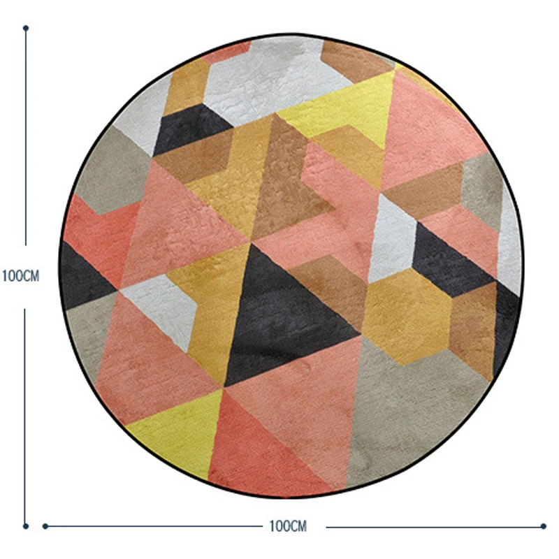 

Round Rug Carpet Geometric Print Carpets Anti-slip Kitchen Floor Mat Outdoor Mats Balcony Doormats Bedroom Living Room Yoga Mat