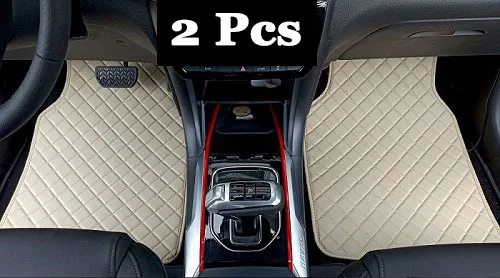 ZHAOYANHUA универсальные автомобильные коврики для всех моделей hyundai ix35 Tucson ix25 Santa Fe Elantra Sonata Verna Accent автомобильный Стайлинг - Название цвета: 2 PCS beige