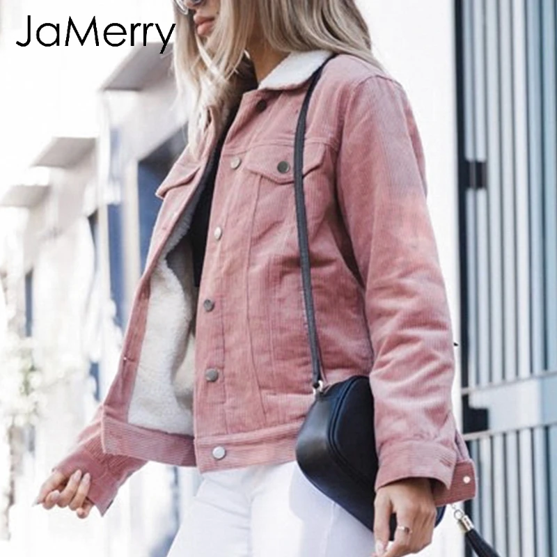 JaMerry модная Зимняя шерстяная Женская куртка пальто ягненка повседневные