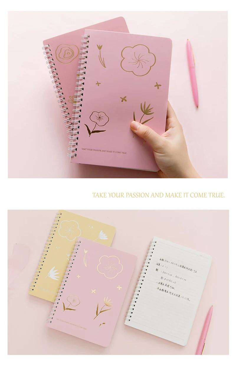Kawaii Канцелярские Cherry Blossom Обложка A5 книга со спиралью катушка ноутбук To-Do выстроились Sketchbook для школьные принадлежности 80 листов