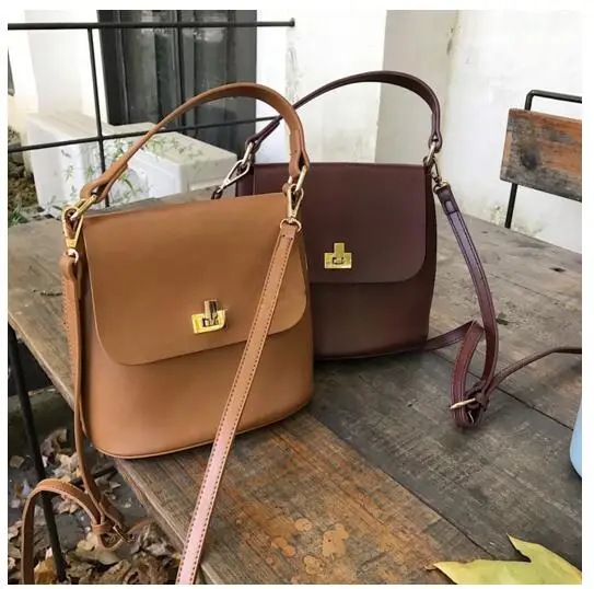 

Fashion female messenger bag cute women's vintage small bags bucket girl simple style shoulder all-match bag xingbiu0