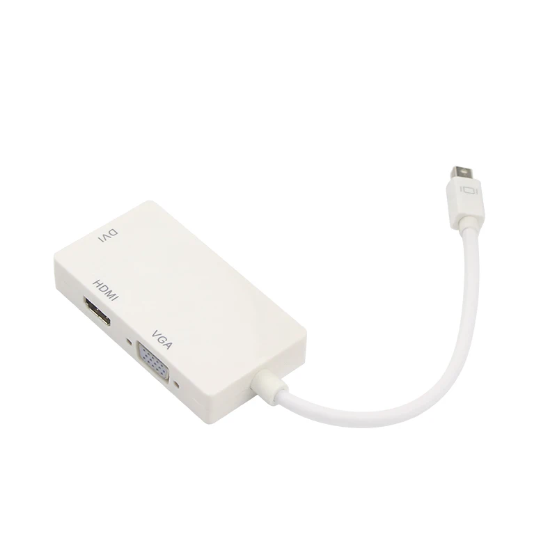 Адаптер 3 в 1 Mini DP-VGA DVI HDMI-совместимый кабель мини-конвертер порта дисплея для Apple